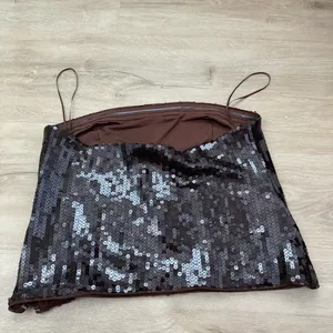 Abercrombie and Fitch Strapless Brown Sequin Corset thumbnail 6