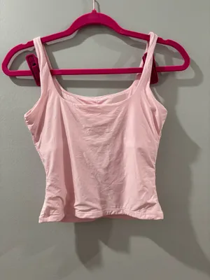 Basic Square Neck Pink Tank thumbnail 5