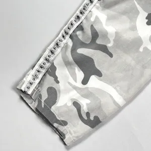 Gigi Moda Joggers Womens Made in Italy Camo‎ Rhinestone Gray White Cotton thumbnail 10