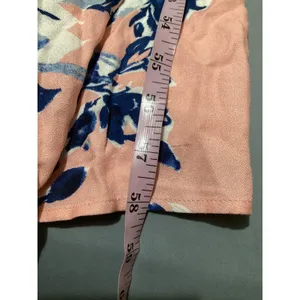Splendid Floral Maxi Dress Peach Blue V-Neck Smocked Waist RD0190P Medium thumbnail 6