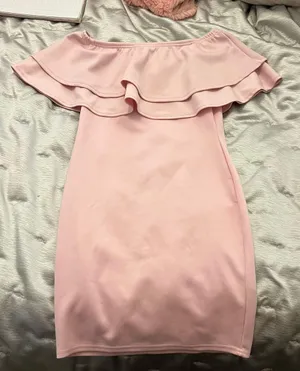 Missguided Pink Off The Shoulder Dress thumbnail 5