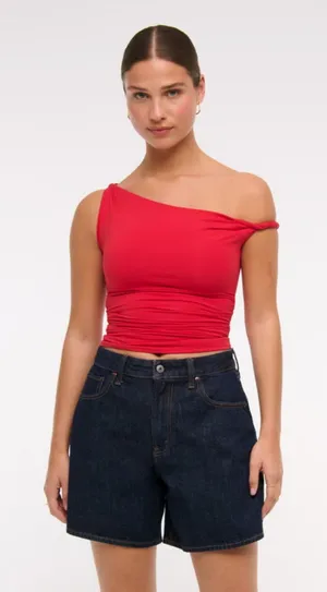 Abercrombie & Fitch Curve Love High Rise Loose Short Size 34 thumbnail 1