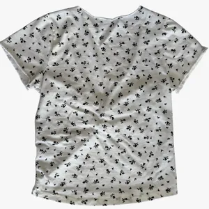 Brandy Melville White with Black Flowers‎ Short Sleeve Top thumbnail 2