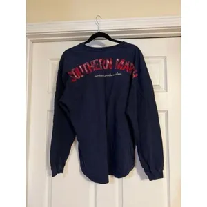 Southern Marsh Navy Blue‎ Long Sleeve Men's T Shirt Size Medium EUC thumbnail 2