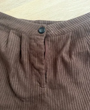 SHEIN Brown Ribbed High-Waisted Wide-Leg Pants Size M / US 6 thumbnail 3