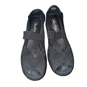 Skechers Walking Platform Slip on Mary Jane Open Toe Shoes Black size 8.5 thumbnail 3