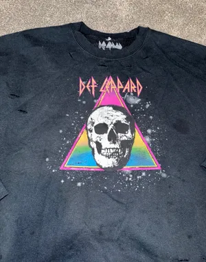 Destructed Def Leppard Pullover Black Size XXL thumbnail 2
