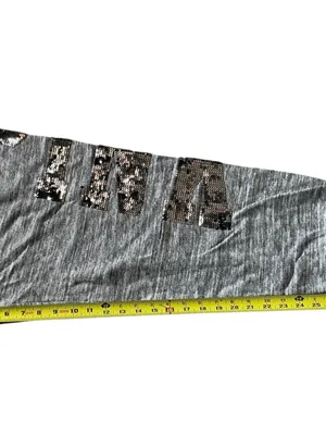Victoria’s Secret PINK flip sequins bling marked gray campus joggers pants Sz M thumbnail 3