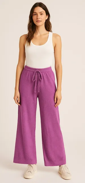 Free People Beach Cozy Terry Wide Leg Lounge Pants thumbnail 1