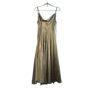 Birdy Grey Lydia Satin Dress Sage Bridesmaid‎ Cowl Neck Maxi Slit L Formal Slip thumbnail 2