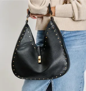 Moda Luxe Black Leather Purse thumbnail 1