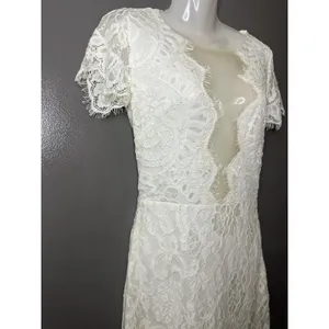 STORIA Last First Kiss Dress Womens Small White Lace Sheath Mini Wedding Party thumbnail 4