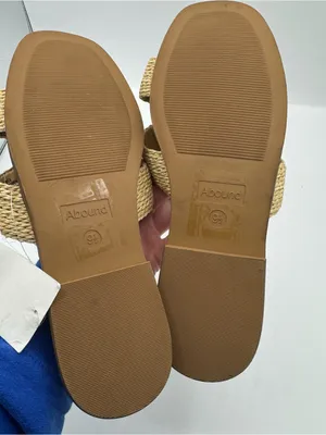 Abound Giada Womens Slide Sandals Size 9.5 Natural Braided Raffia‎ designer like thumbnail 3
