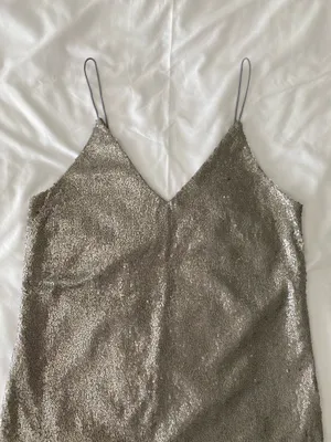 Silver Metallic Sequin Tank Top thumbnail 2