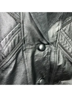 Vintage Suede Black Leather Western Mid-Length Coat Leather Jacket gorpcore thumbnail 5