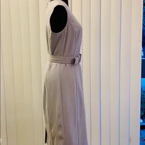 Calvin Klein gray sleeveless belted dress. thumbnail 3