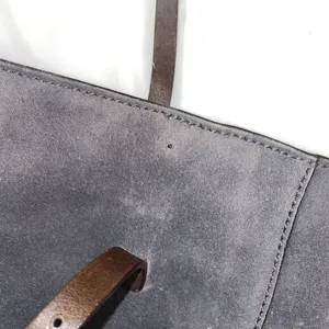Kate Spade Square Tote ‎ Shoulder Bag Suede Gray Leather Bag thumbnail 3