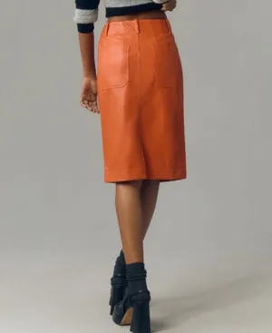 Anthropologie Maeve The Colette Faux Leather Skirt XS thumbnail 2