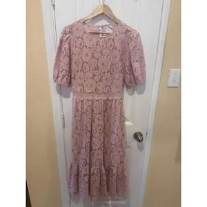 Fleur de Lis Lace Midi Dress BY SUGARLIPS MAUVE COLOR SIZE M thumbnail 6