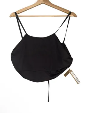 Skims Swim Bikini Top Womens Sz 4X Black Nylon Stretch Spaghetti Strap Swimwear thumbnail 1