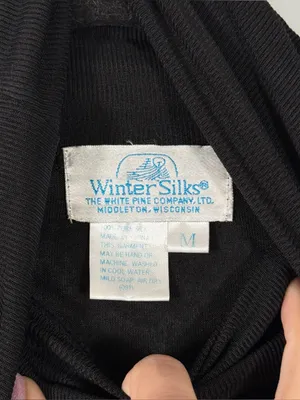 WinterSilks 100% Silk Layering Set Black Turtleneck, Long Sleeve Top Lightweight thumbnail 5