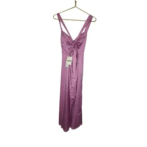 🌸 Show‎ Me Your Mumu Satin Maxi Dress Pink 💕 NWT Size Small 🌸 thumbnail 5