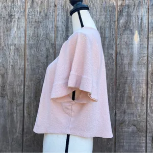 Like New Madewell Blush Pink Cotton Ingrid Dolman Flutter Sleeve T-Shirt Size S thumbnail 3