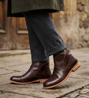 Kork-Ease Women's Dark Brown Leather Ankle Booties thumbnail 1