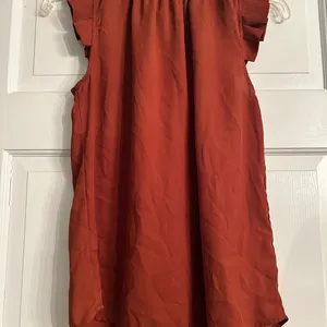Monteau Rust Ruffle Sleeve Blouse thumbnail 2