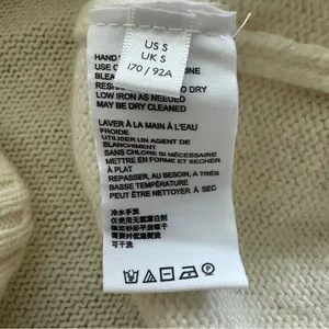 Anthropologie wool blend Cream turtleneck Sweater S Italy made thumbnail 10