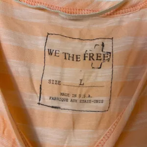 We The Free Free‎ People Orange Striped Oversized Muscle Tee Tank Top Large L thumbnail 2