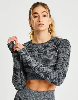 AYBL Evolve Camo Seamless LS Crop Top thumbnail 1