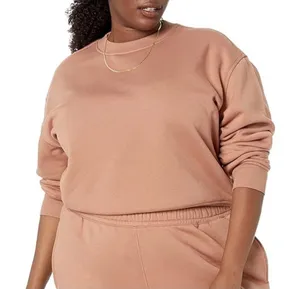 Amazon Essentials Women 6X Oversized Fleece‎ Crop Sweatshirt light brown thumbnail 1