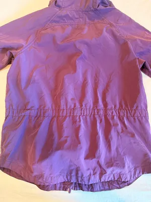 Gap Purple Hooded Utility Rain Jacket Women’s Small Drawstring Waist thumbnail 2