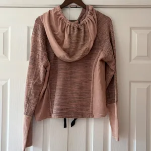 FP Movement San Jose Mauve Space‎ Dye Half Zip Hooded Sweatshirt Large EUC thumbnail 4