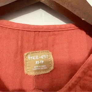We The Free by Free People Luka Top Mango Red Size XS | Boho Peplum Blouse thumbnail 4