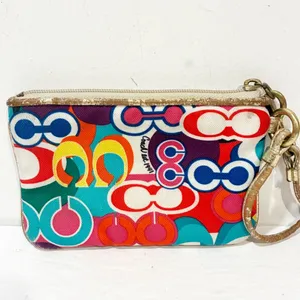 COACH Womens Poppy Multi Color Removable Strap Signature C Metallic‎ Leather thumbnail 5