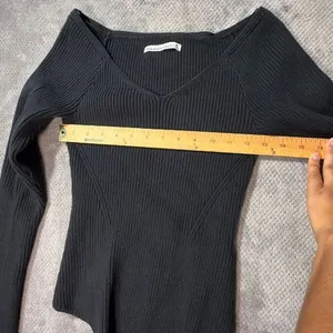 Abercrombie & Fitch Black Off Shoulder Ribbed Long Sleeve Bodysuit Medium #1700 thumbnail 11