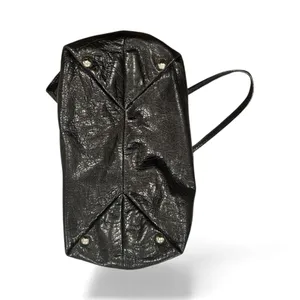 JIMMY CHOO BLACK SOFT LEATHER Luxury Old Money HANDBAG thumbnail 3