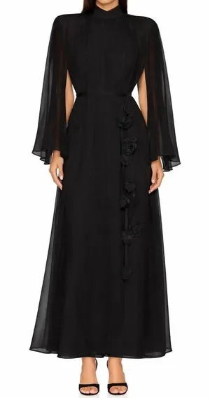 NWT Elliatt Black Long Sleeve Gown Dress Size S thumbnail 1