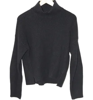 Womens Abercrombie & Fitch Black Ribbed Chunky Knit Mock Neck Sweater Size Small thumbnail 1