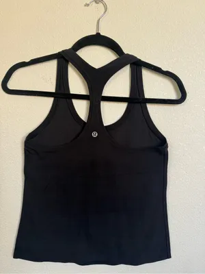 Lululemon Black Racerback Tank Top Built-In Bra Yoga Workout Size Small thumbnail 3