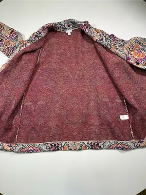 J. Jill Floral Knit Cardigan in Purple, Pink and Cream thumbnail 5