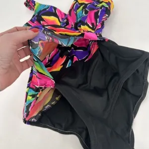Vintage Catalina 1960s/70s Floral Swimsuit Size 10 Made in USA Neon Abstract‎ thumbnail 5