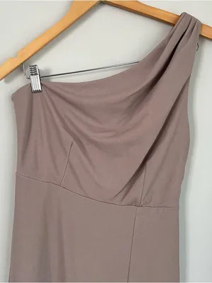 Birdy Grey Kira One Shoulder Bridesmaid Dress Size Small Taupe thumbnail 6
