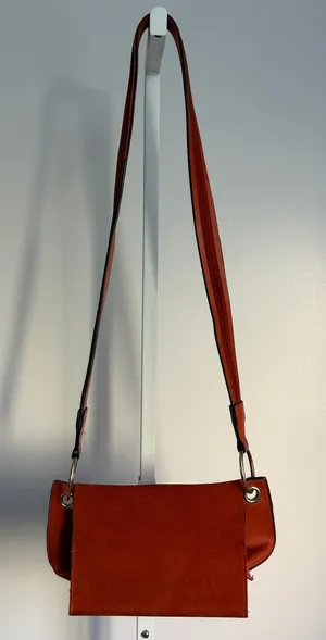 Parfois Shoulder Bag Suede‎ Flap Closure Copper Color Purse thumbnail 1
