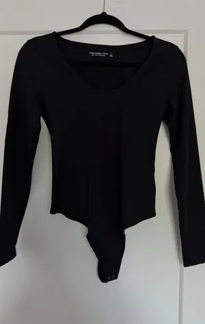 Abercrombie Soft AF Black Long Sleeve Bodysuit thumbnail 1