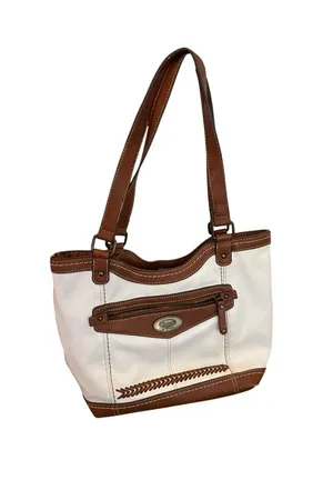 b.o.c Born Concept Whipstitch Shoulder Bag Front Zip Pocket Faux Leather thumbnail 1