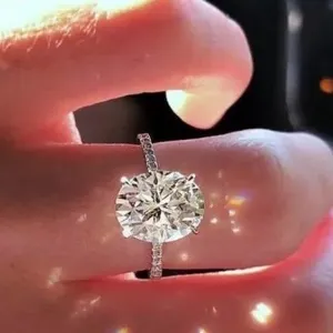 3Ct Diamond Oval Solitaire Ring All Sizes 925 Silver Bridal Wedding Logo Luxury Engagement Cz Bling 4.5 5 6 7 8 9 10 N thumbnail 4