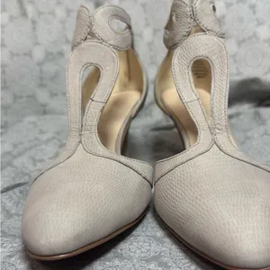 Nine West Beige Suede Block Heel Sandals thumbnail 3